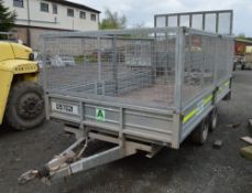 Indespension 12 ft x 6 ft 6 inch dropside trailer
S/N: 090531
c/w mesh sides, full width tail