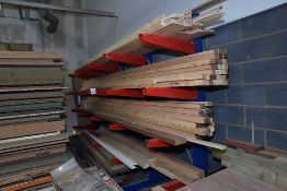 5 tier 4.3m adjustable cantilever storage rack & contents of timber
