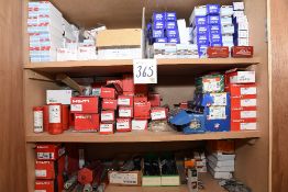 Contents of cupboard including large quantity of Hilti consumables, wall plugs & fixings etc