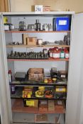Steel cupboard & contents of router bits & cutters etc