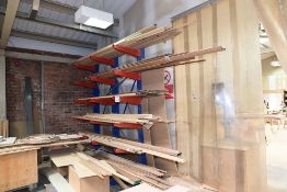 6 tier 2.2m adjustable cantilever steel storage rack & contents of timber