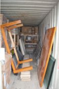 Contents of container including suspended ceiling components, tiles, flooring etc