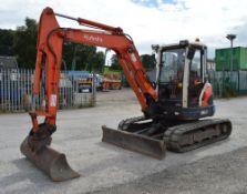 Kubota U50 - 3 5 tonne rubber tracked zero tail swing mini excavator 
Year: 2007
S/N: 76368