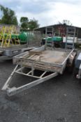 Indespension 10 ft x 5 ft twin axle plant trailer
S/N: 102593
A564313
**No draw bar & axle