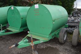 Trailer Engineering 500 gallon site tow bunded fuel bowser c/w 12v electric pump, delivery hose &