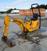 JCB Micro 0.8 tonne rubber tracked micro excavator
Year: 2007
S/N: 1149413
Recorded hours: 848