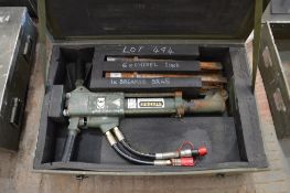 Stanley hydraulic breaker and 6 steels in steel boxes Ex MOD