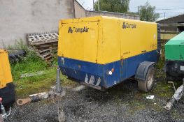 Compair C115-12 400 cfm diesel driven mobile air compressor Year: 2008 S/N: 10613433 Recorded Hours: