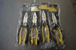 4 pairs of Chunky 8 inch combination pliers New & unused