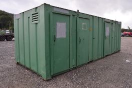24 ft x 9 ft steel anti vandal welfare unit
comprising of: toilet, canteen area, drying room &