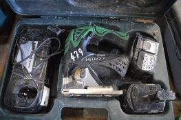 Hitachi 18v cordless jigsaw c/w charger, spare battery & carry case P45079