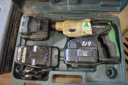 Hitachi 24v cordless SDS hammer drill c/w charger, spare battery & carry case P45787