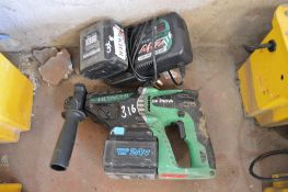 Hitachi 24v cordless SDS hammer drill c/w charger & spare battery P45243