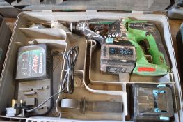 Hitachi 24v cordless SDS hammer drill c/w charger, spare battery & carry case P45277