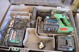 Hitachi 24v cordless SDS hammer drill c/w charger, spare battery & carry case P45267