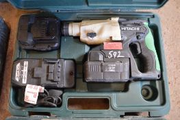 Hitachi 24v cordless SDS hammer drill c/w charger, spare battery & carry case P45762