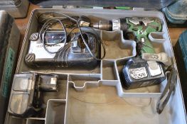 Hitachi 18v cordless drill c/w charger, spare battery & carry case