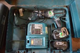 Makita 18v cordless drill c/w charger, spare battery & carry case P45429