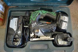 Hitachi 18v cordless jigsaw c/w charger, spare battery & carry case P45097