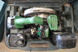 Hitachi 18v cordless circular saw c/w charger, spare battery & carry case P45171