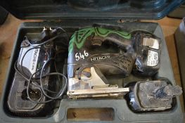 Hitachi 18v cordless jigsaw c/w charger, spare battery & carry case P45083