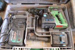 Hitachi 24v cordless SDS hammer drill c/w charger, spare battery & carry case P45331