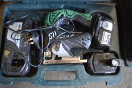 Hitachi 18v cordless jigsaw c/w charger, spare battery & carry case P45070