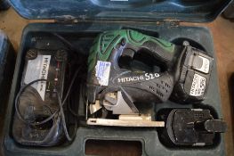Hitachi 18v cordless jigsaw c/w charger, spare battery & carry case P45823