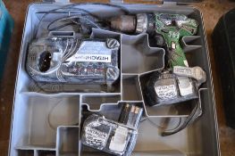 Hitachi 18v cordless drill c/w charger, spare battery & carry case P45382