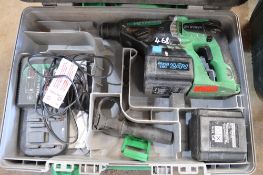 Hitachi 24v cordless SDS hammer drill c/w charger, spare battery & carry caseP45281