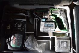 Hitachi 24v cordless SDS hammer drill c/w charger, spare battery & carry case P45269