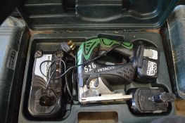 Hitachi 18v cordless jigsaw c/w charger, spare battery & carry case P45081
