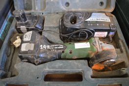 Hitachi 18v cordless angle grinder c/w charger, spare battery & carry case P45368