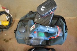 Bosch 18v cordless planer c/w charger, spare battery & carry bag P45038