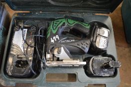 Hitachi 18v cordless jigsaw c/w charger, spare battery & carry case P45102
