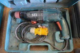 Makita 110v SDS hammer drill c/w carry case KNT0310