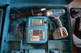 Makita 18v cordless drill c/w charger & carry case P43487