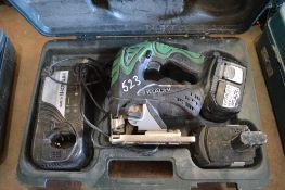 Hitachi 18v cordless jigsaw c/w charger, spare battery & carry case P45101