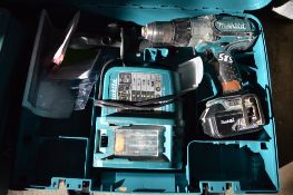Makita 18v cordless drill c/w charger & carry case P45413
