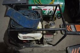 Petrol driven 2 inch water pump c/w lay flat hose A584489