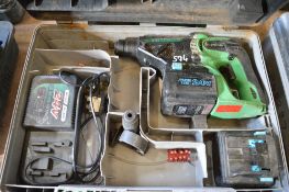 Hitachi 24v cordless SDS hammer drill c/w charger, spare battery & carry case P45303