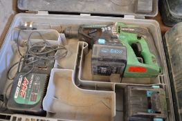 Hitachi 24v cordless SDS hammer drill c/w charger, spare battery & carry case P45327