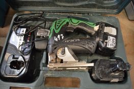 Hitachi 18v cordless jigsaw c/w charger, spare battery & carry case P450199