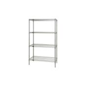 Quantum Storage 4 shelf chrome wire rack Dimensions: 18 inch x 48 inch x 5 ft New & unused