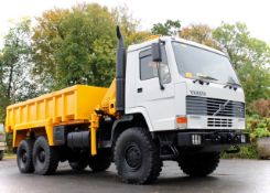 Volvo FL12 6 x 6 Tipper wagon (Ex MOD)
Year 1st into service: 1999
VIN: 759671
c/w crane & MOD