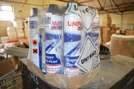 12 - Unipart 300ml de-icer aerosols New & unused