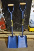 2 - Chunky square mouth blue shovels New & unused