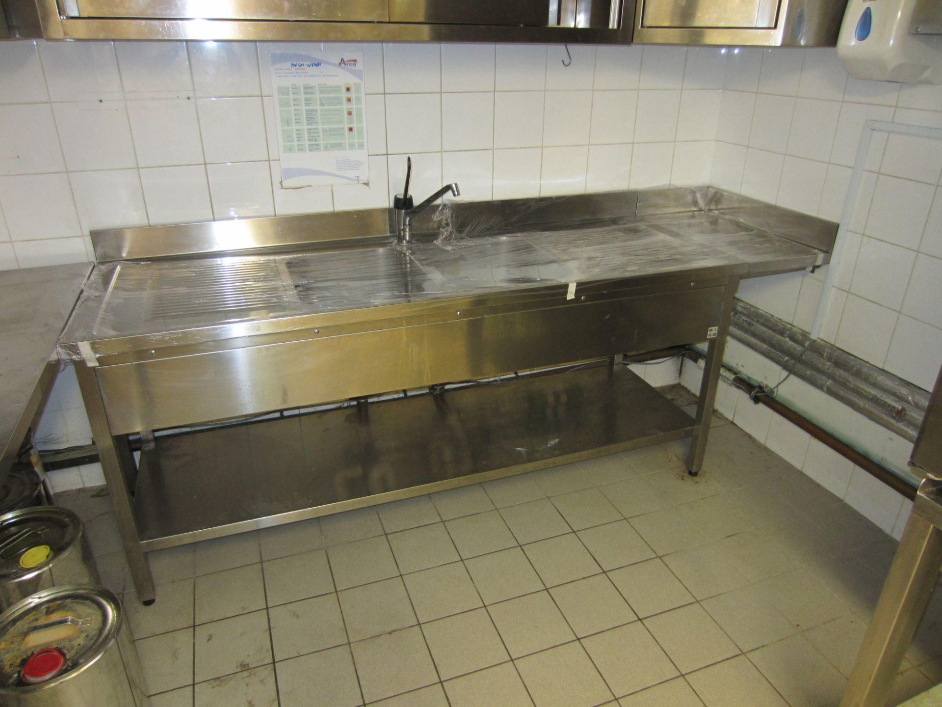 Gico Double Bowl, Double Drainer Sink With Lever Tap, Shelf Under With RH Table Extension
