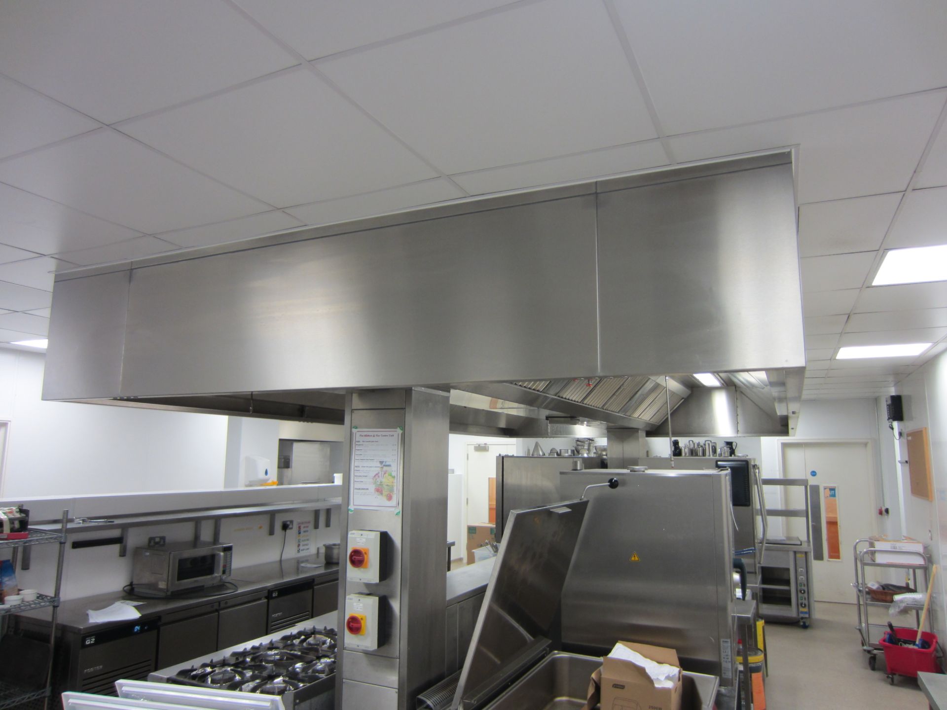 Large Overhead Stainless Steel Extraction Hood Incorporating Fire Suppression System - Image 4 of 7