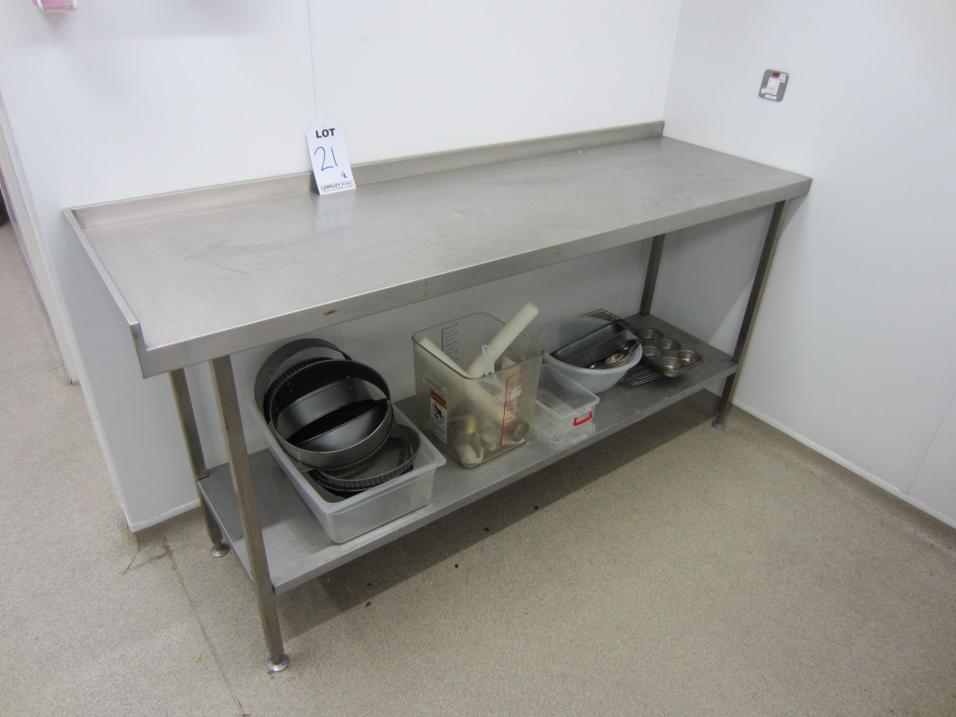 Two Stainless Steel Prep Tables With Upstand At Rear, One Left & Right As Pictured